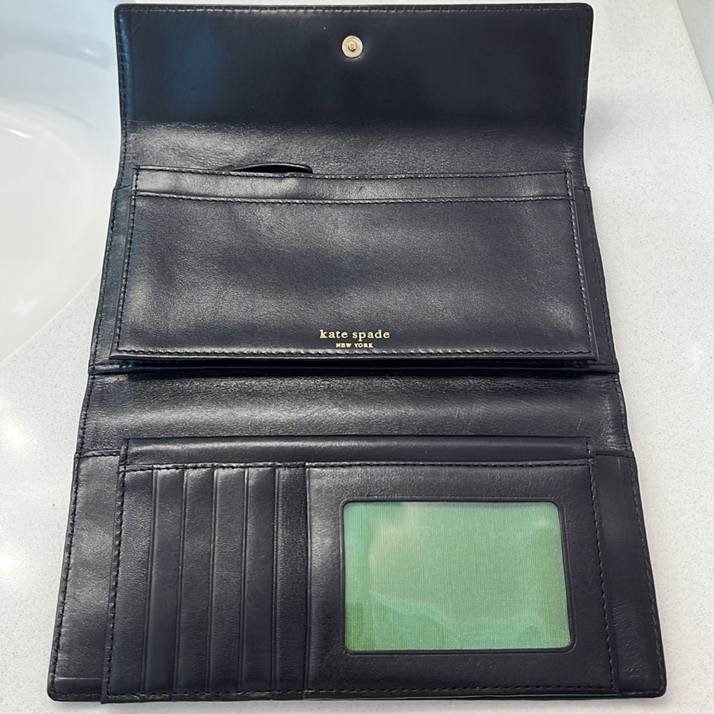 Kate Spade long wallet. Black. - Picture 4 of 10